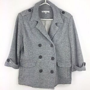 CABI # 393 Gray Shrunken Peacoat Jacket L